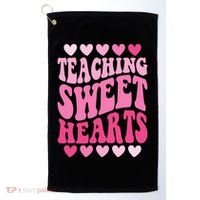 Teaching Sweet Hearts Cute Valentines Day Teacher Golf Towel thumb 0