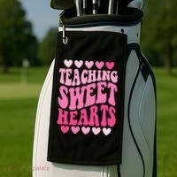 Teaching Sweet Hearts Cute Valentines Day Teacher Golf Towel thumb 2