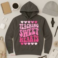 Teaching Sweet Hearts Cute Valentines Day Teacher Hoodie thumb 3