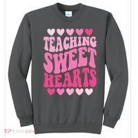 Teaching Sweet Hearts Cute Valentines Day Teacher Sweatshirt thumb 0