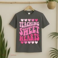Teaching Sweet Hearts Cute Valentines Day Teacher T-Shirt thumb 2