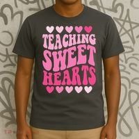 Teaching Sweet Hearts Cute Valentines Day Teacher T-Shirt thumb 3