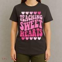 Teaching Sweet Hearts Cute Valentines Day Teacher T-Shirt thumb 4