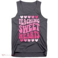 Teaching Sweet Hearts Cute Valentines Day Teacher Tank Top thumb 0