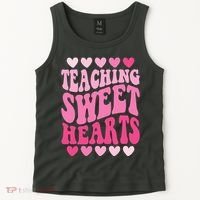 Teaching Sweet Hearts Cute Valentines Day Teacher Tank Top thumb 2