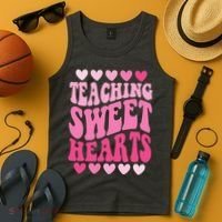 Teaching Sweet Hearts Cute Valentines Day Teacher Tank Top thumb 4
