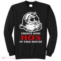 Theres Some Hos In This House Retro Santa Claus Christmas Sweatshirt thumb 0
