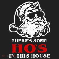 Theres Some Hos In This House Retro Santa Claus Christmas Beanie thumb 2