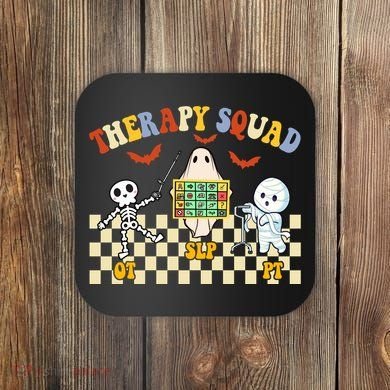 Therapy Squad Halloween Slp Ot Pt Team Coaster