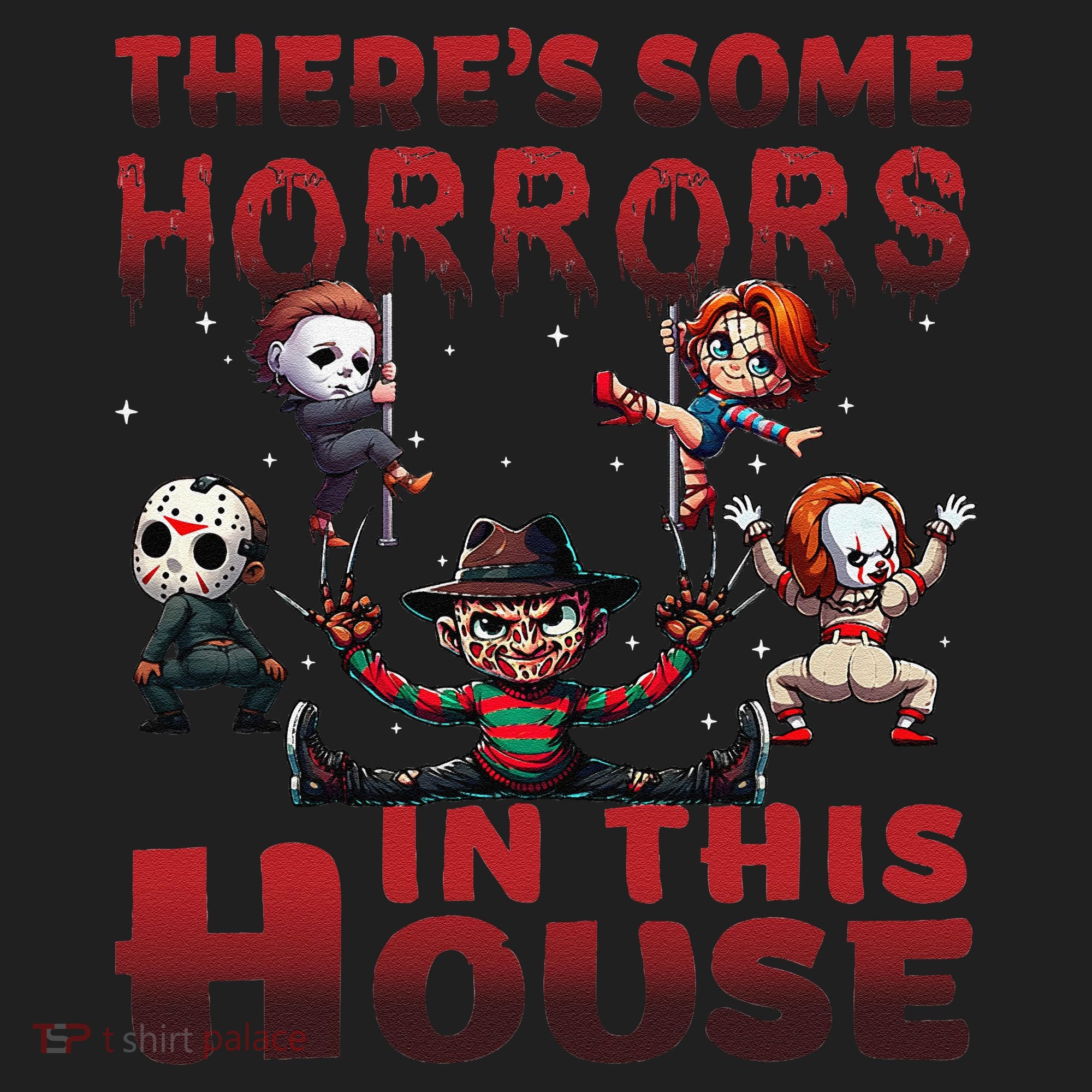 ThereS Some Horrors In This House Funny Horror Characters Gift Women's Sweatshirt