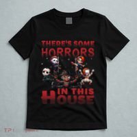 ThereS Some Horrors In This House Funny Horror Characters Gift T-Shirt thumb 5