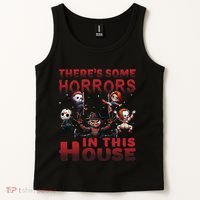 ThereS Some Horrors In This House Funny Horror Characters Gift Tank Top thumb 2
