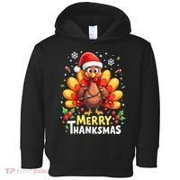 Turkey Santa Happy Merry Thanksmas Thanksgiving Christmas Toddler Hoodie thumb 0