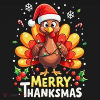 Turkey Santa Happy Merry Thanksmas Thanksgiving Christmas Visor thumb 3