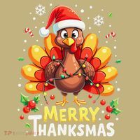 Turkey Santa Happy Merry Thanksmas Thanksgiving Christmas Mousepad thumb 1