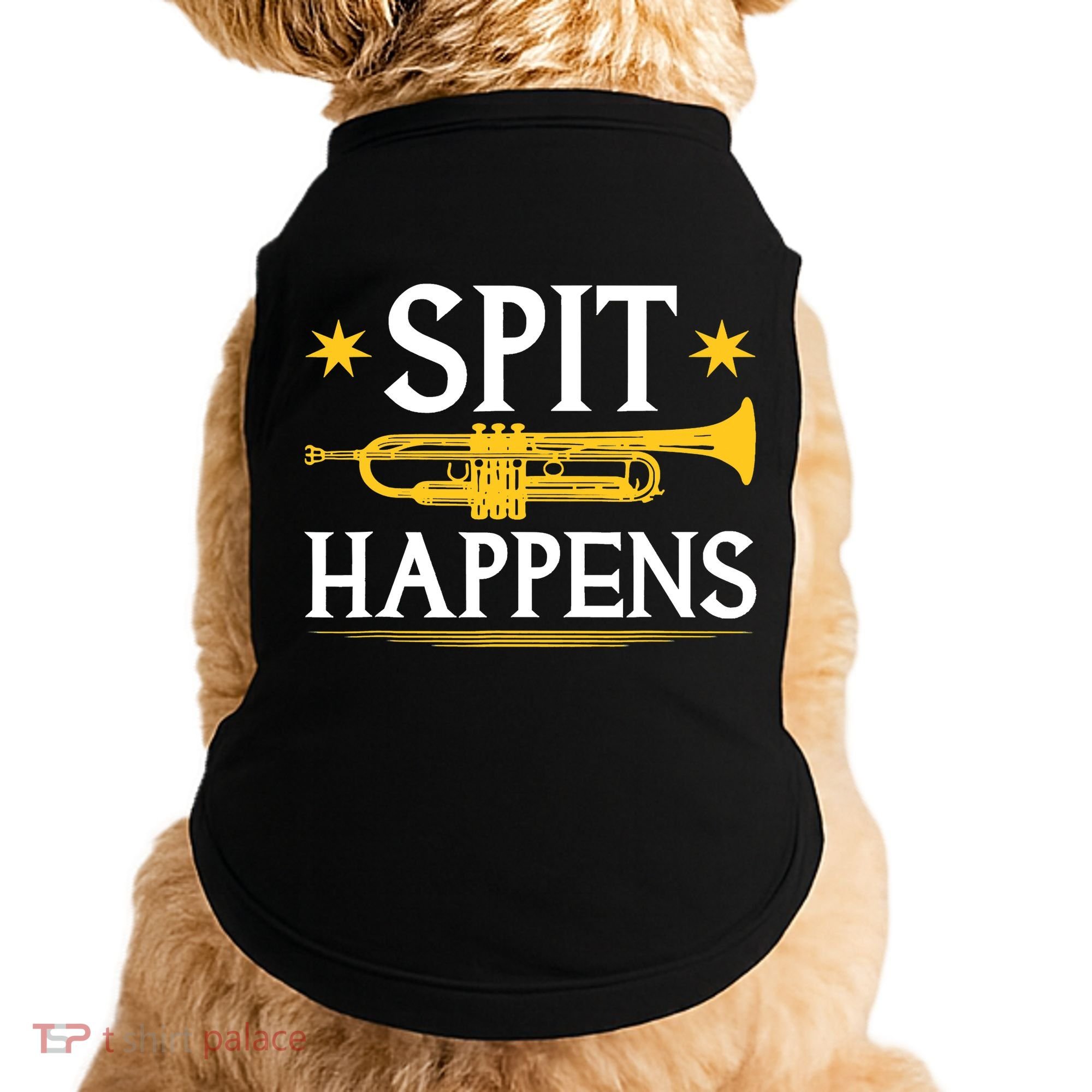 Trumpet Spit Happens Marching Band Jazz Music Doggie Tank