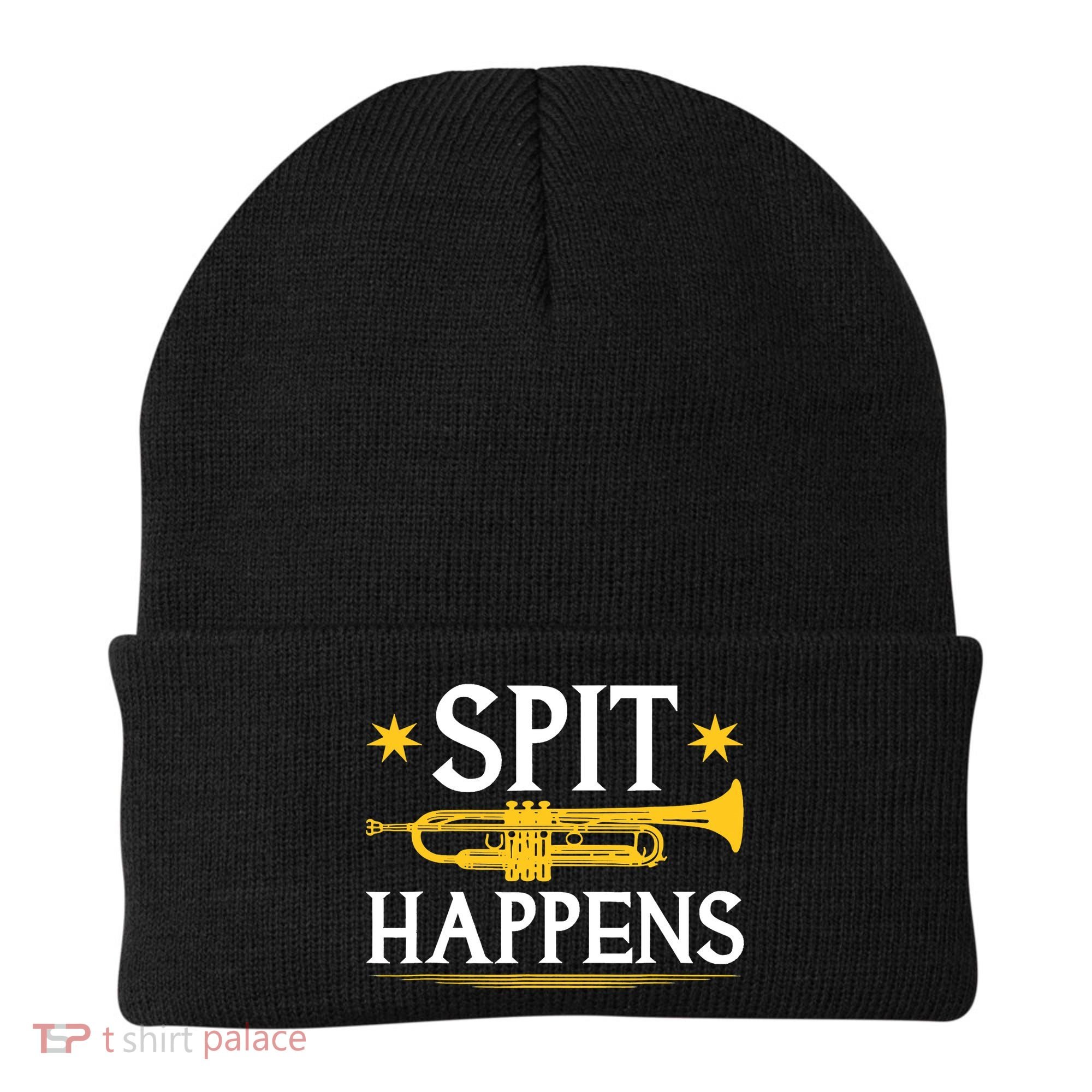 Trumpet Spit Happens Marching Band Jazz Music Beanie