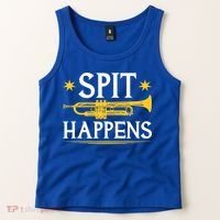 Trumpet Spit Happens Marching Band Jazz Music Tank Top thumb 2