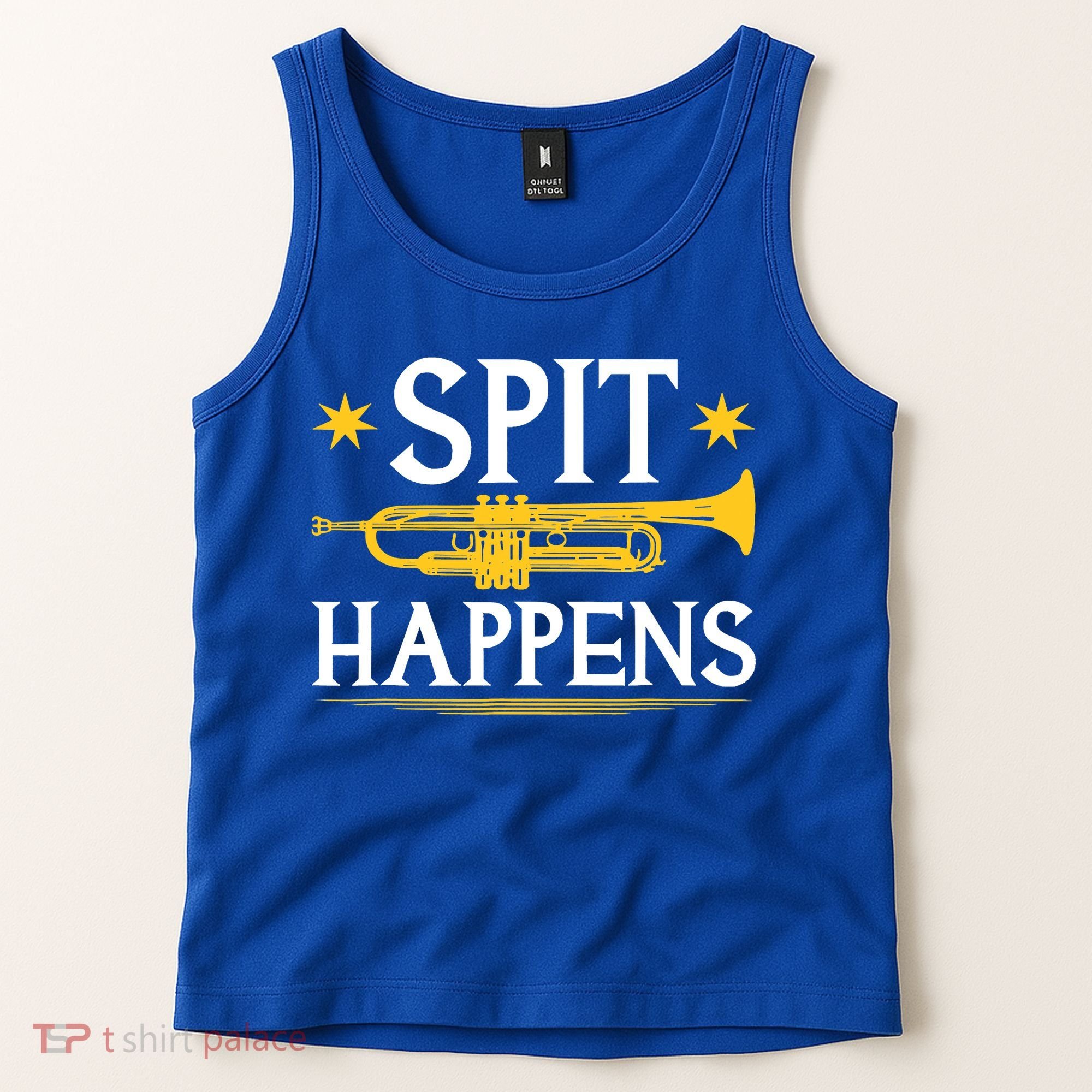 Trumpet Spit Happens Marching Band Jazz Music Tank Top