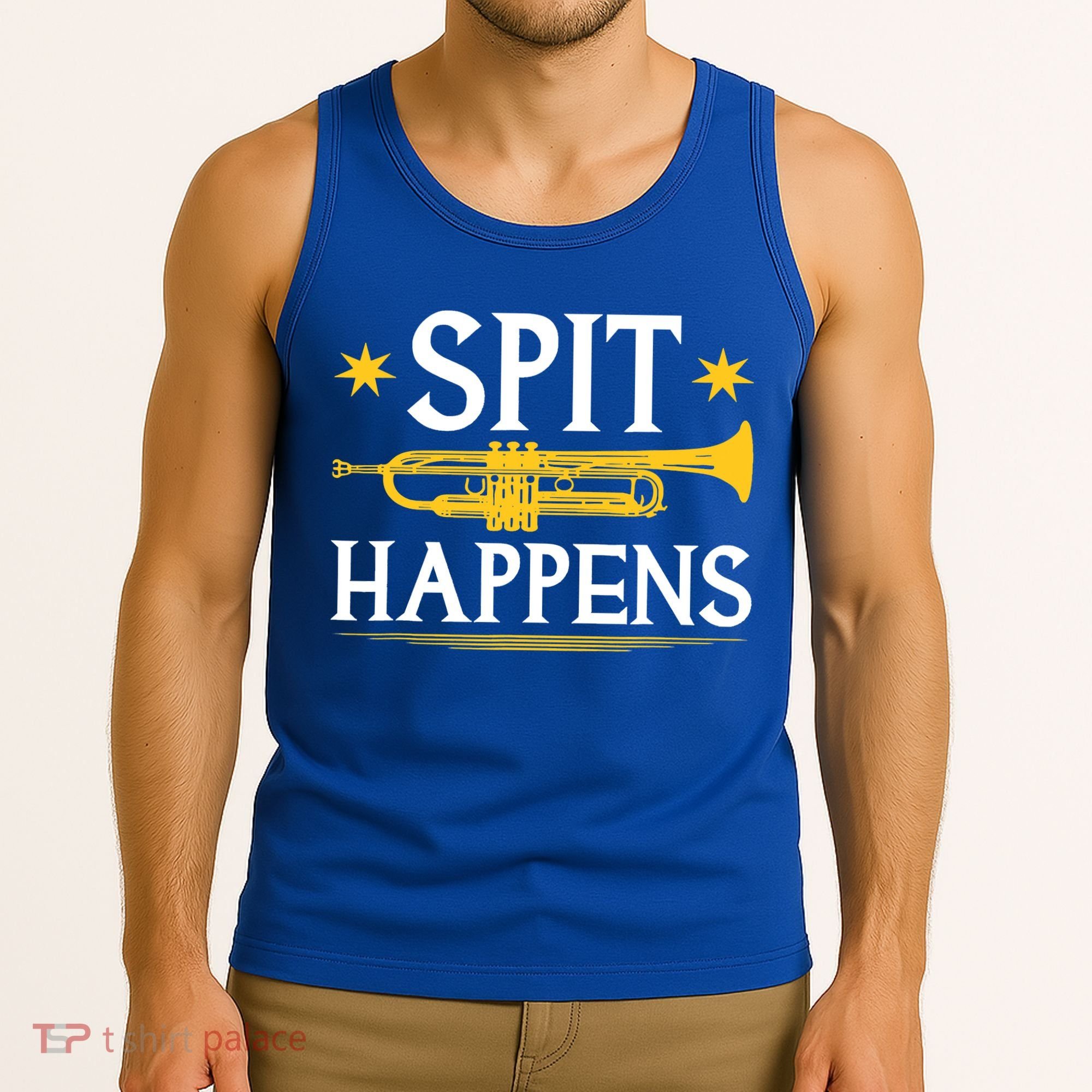 Trumpet Spit Happens Marching Band Jazz Music Tank Top