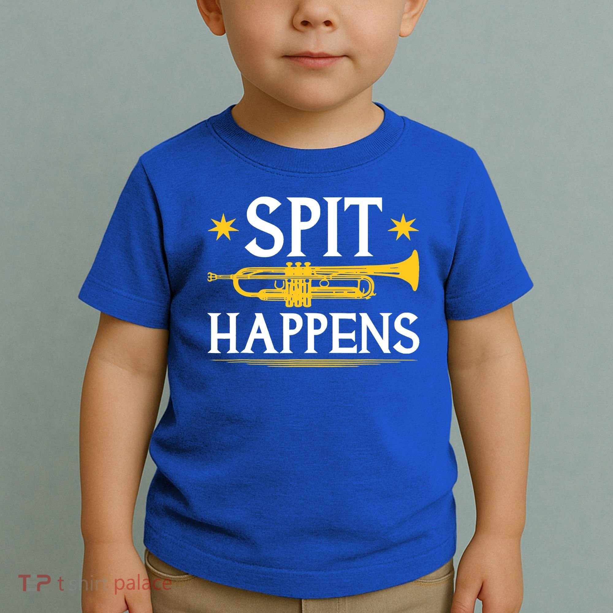 Trumpet Spit Happens Marching Band Jazz Music Toddler T-Shirt