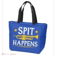 Trumpet Spit Happens Marching Band Jazz Music Tote Bag thumb 3