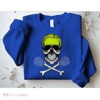 Tennis Skull Halloween Spooky Tennis Halloween Sweatshirt thumb 2