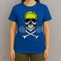 Tennis Skull Halloween Spooky Tennis Halloween T-Shirt thumb 4