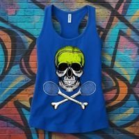 Tennis Skull Halloween Spooky Tennis Halloween Women's Tank Top thumb 3