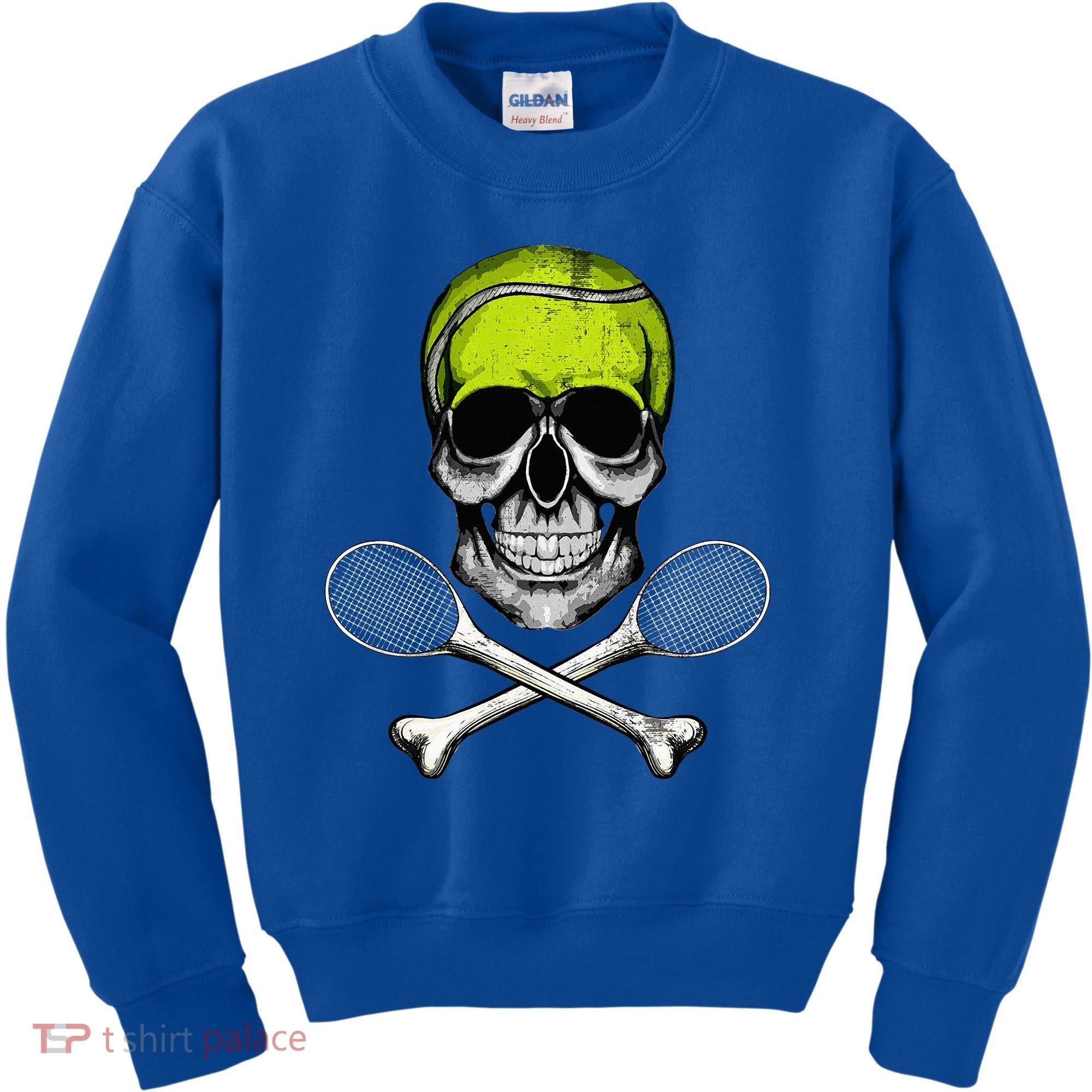 Tennis Skull Halloween Spooky Tennis Halloween Kids Sweatshirt