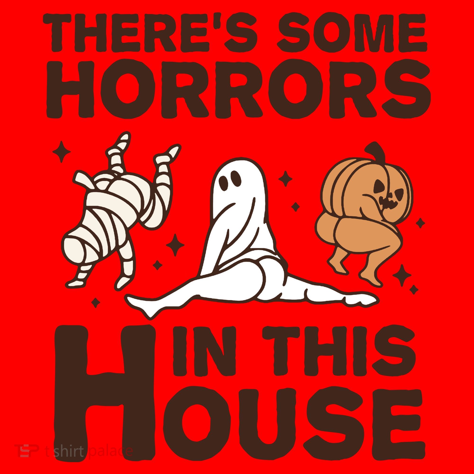 Theres Some Horrors In The House Funny Halloween Twerk Santa Hat