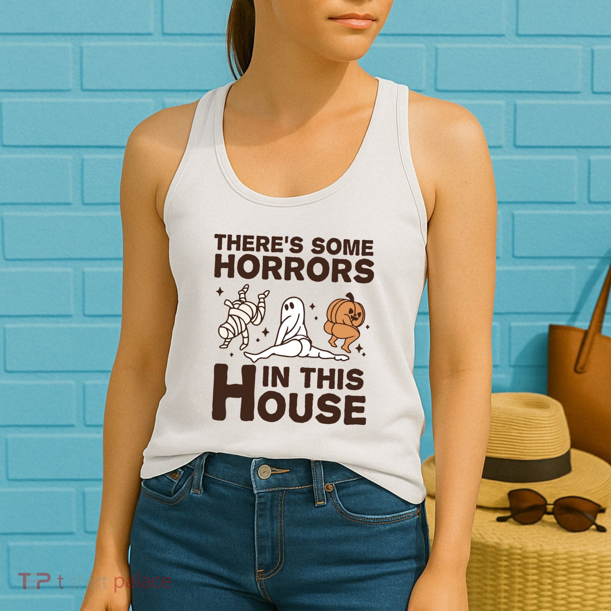 Theres Some Horrors In The House Funny Halloween Twerk Women's Tank Top