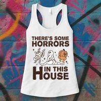 Theres Some Horrors In The House Funny Halloween Twerk Women's Tank Top thumb 3