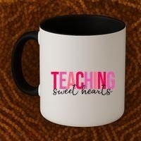 Teaching Sweet Hears Cute Valentine Teacher Coffee Mug thumb 2