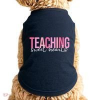 Teaching Sweet Hears Cute Valentine Teacher Doggie Tank thumb 0