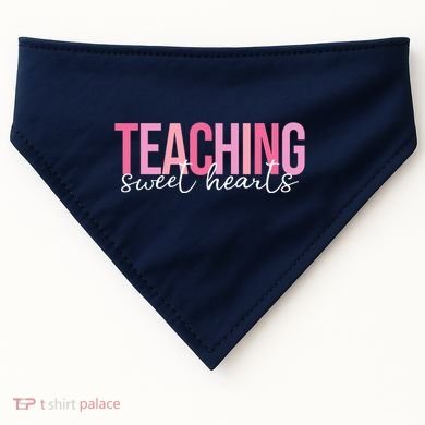 Teaching Sweet Hears Cute Valentine Teacher USA-Made Doggie Bandana