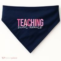 Teaching Sweet Hears Cute Valentine Teacher USA-Made Doggie Bandana thumb 0
