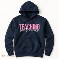 Teaching Sweet Hears Cute Valentine Teacher Hoodie thumb 0