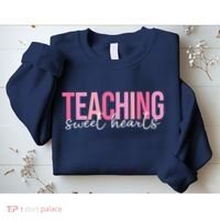 Teaching Sweet Hears Cute Valentine Teacher Sweatshirt thumb 2