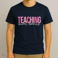 Teaching Sweet Hears Cute Valentine Teacher T-Shirt thumb 3
