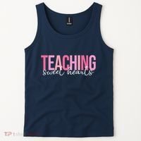 Teaching Sweet Hears Cute Valentine Teacher Tank Top thumb 2