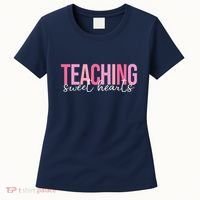 Teaching Sweet Hears Cute Valentine Teacher Women's T-Shirt thumb 0
