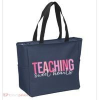 Teaching Sweet Hears Cute Valentine Teacher Tote Bag thumb 2
