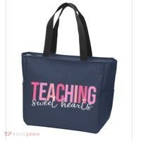 Teaching Sweet Hears Cute Valentine Teacher Tote Bag thumb 3