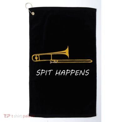 Trombone Spit Happens Trombone Player Gift Golf Towel