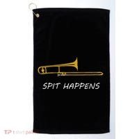 Trombone Spit Happens Trombone Player Gift Golf Towel thumb 0