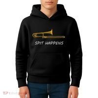 Trombone Spit Happens Trombone Player Gift Kids Hoodie thumb 4