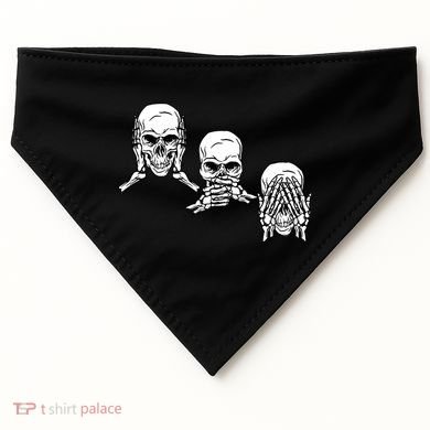 Three Skulls Head USA-Made Doggie Bandana