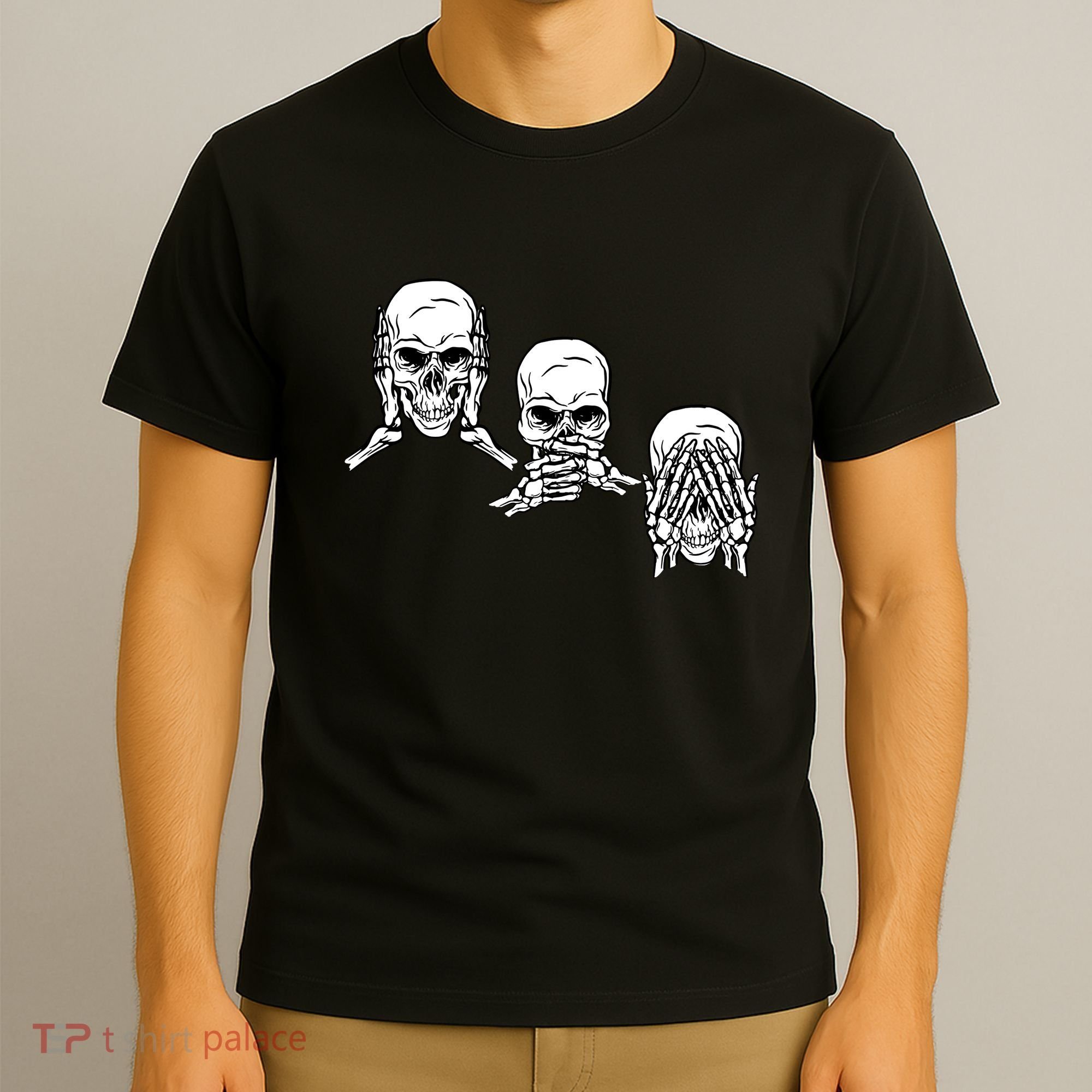 Three Skulls Head T-Shirt