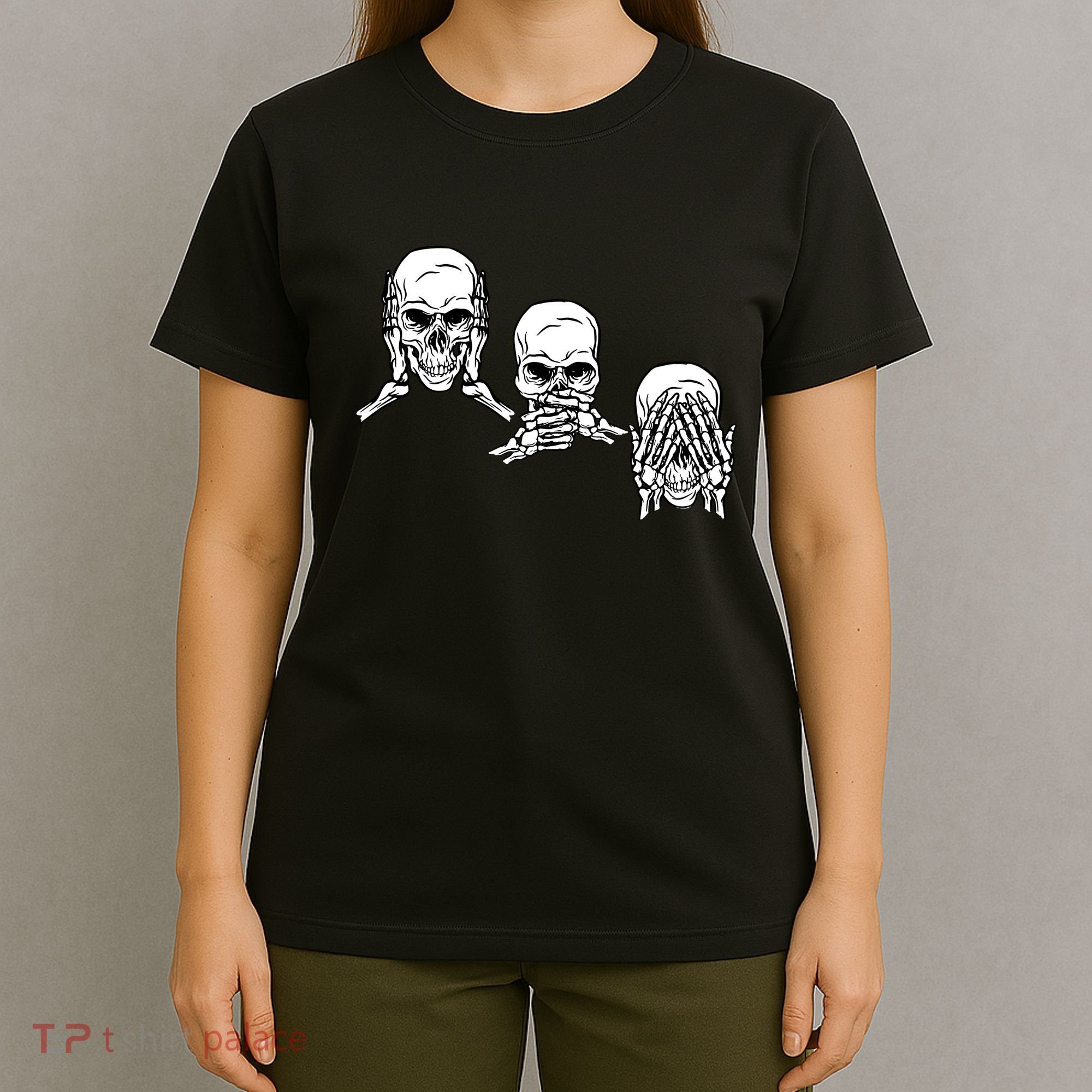 Three Skulls Head T-Shirt